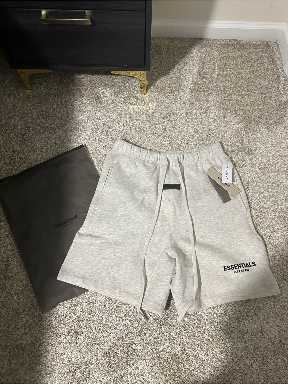 Essentials Men's Light Heather Gray Athletic Lounge Shorts